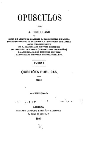 Cover for Opusculos
