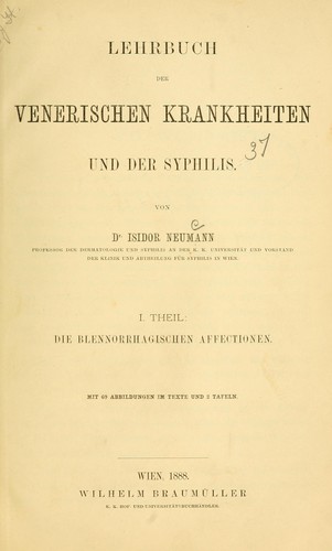 Cover for Lehrbuch der venerischen Krankheiten und der Syphilis
