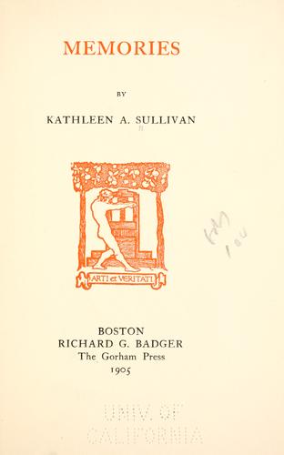 Cover for Memories