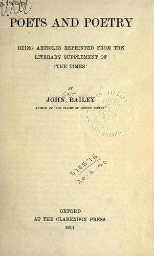 Cover for Poets and poetry, being articles reprinted from the literary supplement of 'The Times'.