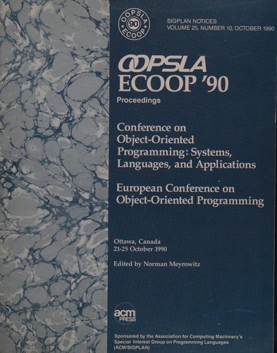Cover for Oopsla '90 Conf Proceedgs