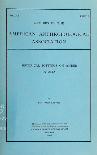 Cover for Historical jottings on amber in Asia