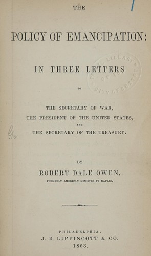 Cover for The policy of emancipation