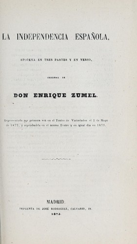 Cover for La independencia española