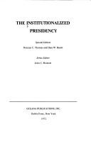 Cover for The Institutionalized Presidency.