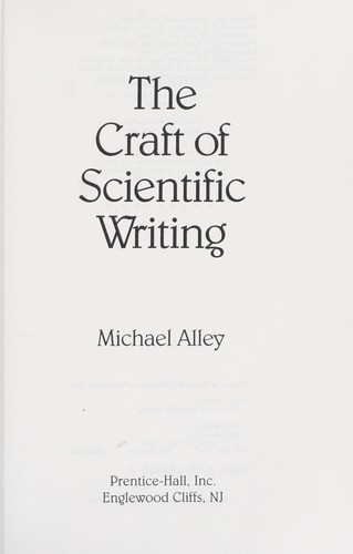 Cover for The craft of scientific writing