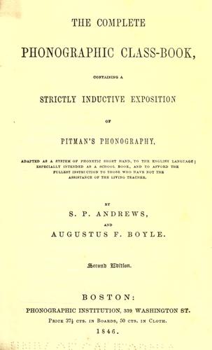 Cover for The complete phonographic class-book