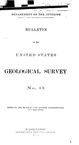 Cover for On the Mesozoic and Cenozoic Paleontology of California