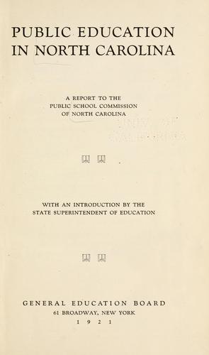 Cover for Public education in North Carolina