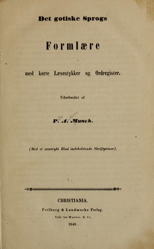 Cover for Det gotiske sprogs formlære med korte læsestykker og ordregister