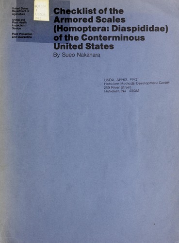 Cover for Checklist of the armored scales (Homoptera: Diaspididae) of the conterminous United States
