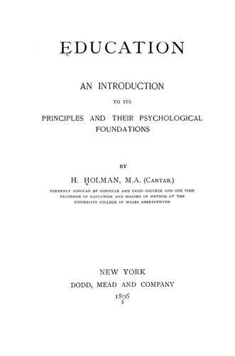Cover for Education