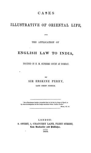 Cover for Cases illustrative of oriental life