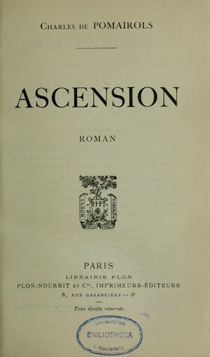 Cover for Ascencion