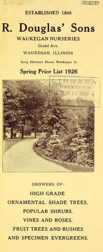 Cover for Spring price list, 1926