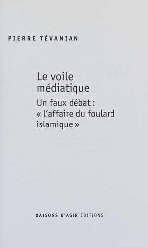 Cover for Le voile médiatique