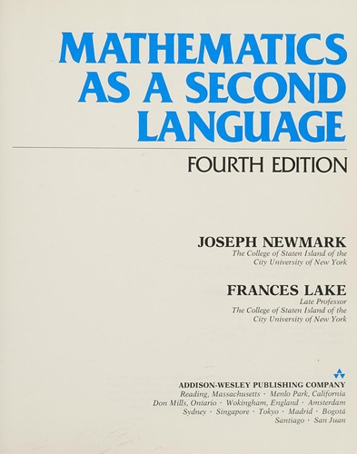 Cover for Mathematics as a second language