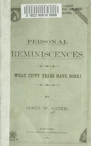 Cover for Personal reminiscences