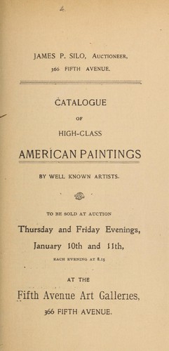 Cover for Catalogue of high class American paintings by well known artists