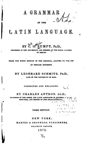 Cover for A Grammar of the Latin Language