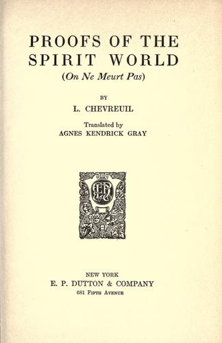 Cover for Proofs of the spirit world