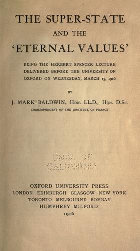 Cover for The super-state and the 'eternal values'