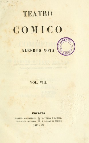 Cover for Teatro comico