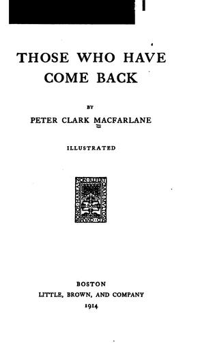 Cover for Those who have come back