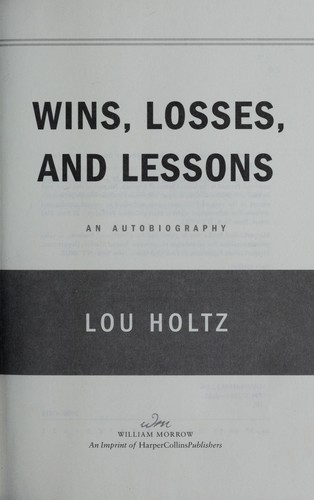 Cover for Wins, losses, and lessons