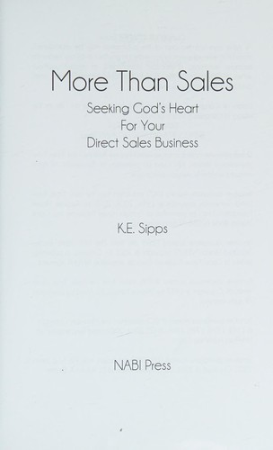 Cover for More Than Sales