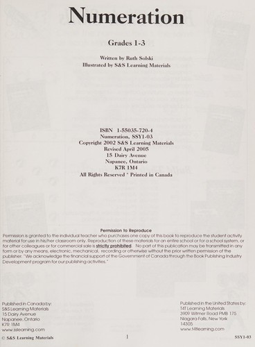 Cover for Numeration