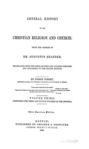 Cover for General History of the Christian Religion and Church