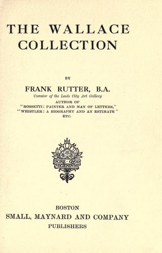 Cover for The Wallace collection