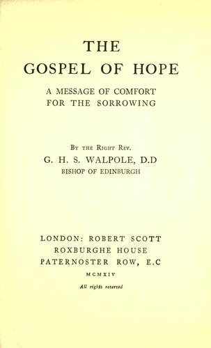 Cover for The gospel of hope