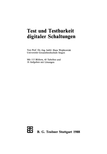 Cover for Test und Testbarkeit digitaler Schaltungen