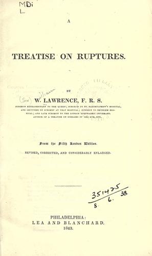 Cover for A treatise on ruptures