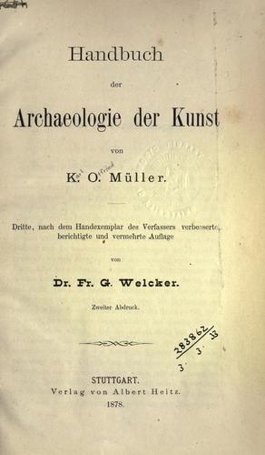 Cover for Handbuch der Archaeologie der Kunst