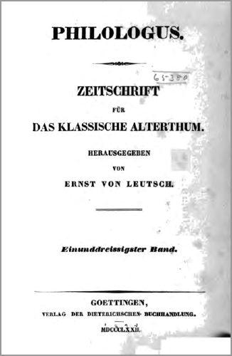Cover for Philologus