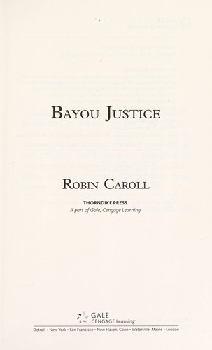 Cover for Bayou justice