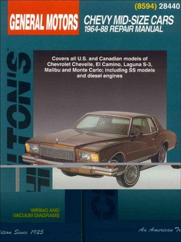 Cover for Chilton's General Motors Chevy mid-size cars, 1964-88 repair manual.