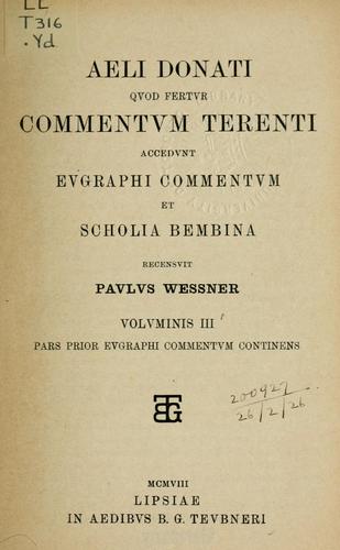 Cover for Quod fertur commentum Terenti