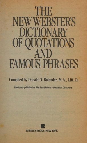 Cover for New Web Dict Quot/phr