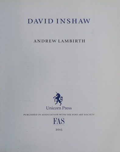 Cover for David Inshaw