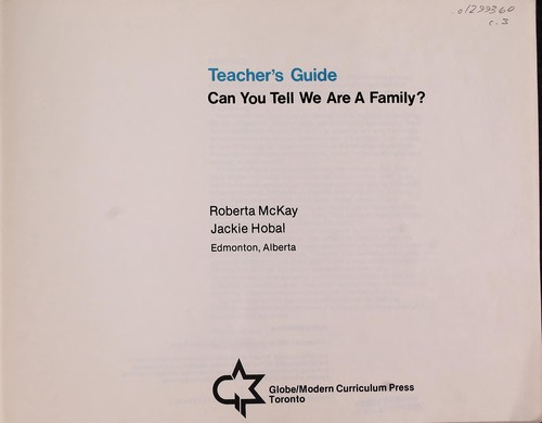 Cover for Can you tell we are a family?