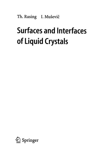 Cover for Surfaces and Interfaces of Liquid Crystals