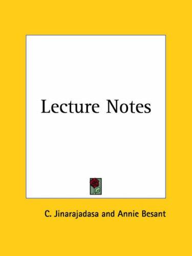 Cover for Lecture Notes