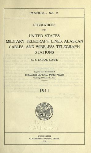 Cover for Regulations for United States military telegraph lines, Alaskan cables, and wireless telegraph stations