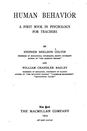Cover for Human Behavior: A First Book in Psychology for Teachers
