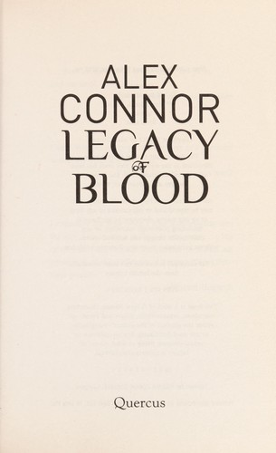 Cover for Legacy of blood