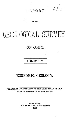 Cover for Report of the Geological Survey of Ohio..